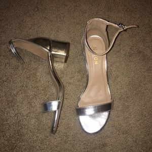 Silver 2 inch heels